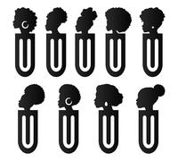 Laffact Black Girls Read Acrylic Bookmarks - 18Pcs African American Women Reading Paper Clips, Black Women Books Tracker Page Clip Marker Book Club Bookish Birthday Gifts for Book Lover Reader School
