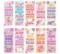 Laffact Mother’s Day Reading Bookmarks - 120Pcs Hot Mom Bookmarks Reading Tracker, Cool Moms Reading Page Marker, Readers Accessories Book Club Gifts for Book Lover Bookish Mama Birthday Party Favors