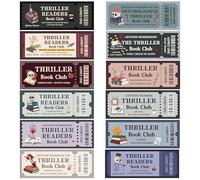 Laffact Thriller Book Club Bookmarks - 120Pcs Cute Ticket Style Reading Tracker, Double-Sided Designed Page Marker, Readers Accessory Bookish Gifts for Book Lover School Library Halloween Party Favors