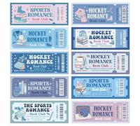 Laffact Valentine's Day Hockey Bookmarks - 240Pcs Cute Ticket Book Club Reading Tracker, Hockey Romance Design Page Marker, Readers Accessory Bookish Gifts for Book Lover School Library Romance Reader