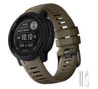 Laffav 22mm Soft Silicone Sport Strap Replacement for Garmin Instinct/Instinct 2/Solar/Tactical with Adapter Tools, DarkGreen, Medium