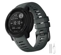 Laffav 22mm Soft Silicone Sport Strap Replacement for Garmin Instinct/Instinct 2/Solar/Tactical with Adapter Tools, GraphiteGrey, Standard Watch Band, 6.3"-8.7" (160mm-220mm), Unisex, 1 Count