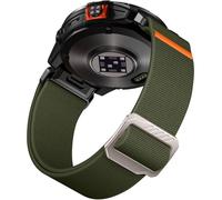 Laffav Compatible With Garmin Fenix 6X Pro, Fenix 7X Pro, Fenix 5X, Plus, Instinct 2X Solar, Epix Pro Gen 2 Nylon Stretchy 26mm QuickFit Watch Band - Army Green
