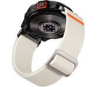 Laffav Compatible with Garmin Fenix 6X Pro Strap/Fenix 6X/Fenix 7X Pro/Fenix 7X Strap, Nylon Stretchy 26mm QuickFit Strap for Garmin Fenix 5X/Plus/Instinct 2X Solar/Epix Pro Gen 2, Starlight