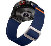 Laffav Compatible with Garmin Fenix 6X Pro Strap/Fenix 6X/Fenix 7X Pro/Fenix 7X Strap, Nylon Stretchy 26mm QuickFit Strap for Garmin Fenix 5X/Plus/Instinct 2X Solar/Epix Pro Gen 2, DarkBlue