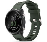 Laffav Compatible with Garmin Forerunner 245 Strap/Forerunner 55 Straps, 20mm Soft Silicone Sport Replacement for Garmin Vivoactive 3/Vivoactive 5/Venu/Venu Sq/Sq 2/Forerunner 165/645 Band, DarkGreen