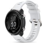 Laffav Compatible with Garmin Forerunner 245 Strap/Forerunner 55 Straps, 20mm Soft Silicone Sport Replacement for Garmin Vivoactive 3/Vivoactive 5/Venu/Venu Sq/Sq 2/Forerunner 165/645 Band, White