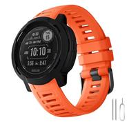 Laffav Compatible with Garmin Instinct Strap - Instinct 2 Strap, 22mm Soft Silicone Sport Replacement for Garmin Instinct - Instinct 2 - Solar - Tactical with Adapter Tools, Orange