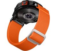 Laffav Nylon Stretchy 26mm QuickFit Strap Compatible With Garmin Fenix 6X/7X Pro, 5X/Plus, Instinct 2X Solar, Epix Pro Gen 2 - Orange
