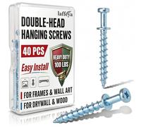 laffeya Bear Claw Screw, 40 Pack Double Headed Bear Claw Screw, Picture Hangers Multi Purpose Screws Hook for D-Rings, Wire, Sawtooths & Keyholes (Long size 40)