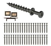 laffeya Picture Hanging Hardware, Bear Claw Screws,Picture Hanging Hooks Screws 4-in-1 for Keyholes, D-Rings, Sawtooth & Wire (40, Black Long)