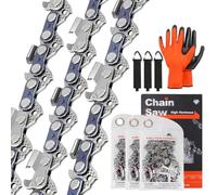 laffoonparts Chainsaw Chain Replacement Kit for Husqvarna Echo Craftsman Poulan Ryobi Jonsered and more (18 Inch .325" Pitch .063" Gauge 68 DL (3 Chains, 1 Gloves, 3 Bags, 3 Straps))