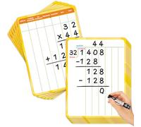 Laffunz 12 Packs Long Division & Multiplication Flash Cards: Math Manipulative Dry Erase Board, Math Games Chart for 2nd 3rd 4th Grade Classroom Must Haves, Homeschool Supplies Teacher Essentials