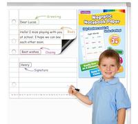 Laffunz Giant Magnetic Notebook Paper, Lined Chart Paper White Board Paper, Dry Erase Reusable Whiteboard Notebook,Teacher Essentials Supplies for 1st 2nd 3rd Grade Elementary Classroom Must Haves