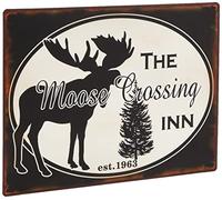 Lafinesse Decorative Hanging Painted Metal Wall Plaque/Sign The moose crossing inn
