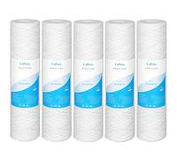 Lafiucy 50 Micron 10" x 2.5" String Wound Sediment Water Filter Cartridge,5 Pack,Whole House Sediment Filtration, Universal Replacement for Most 10 inch RO Unit