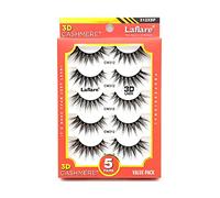 Laflare 3D Cashmere False Eyelashes Multipack, Ultra Soft, Glam, Luxurious, Cruelty-Free, Reusable, Fake Eyelashes 5 Pairs Value Pack (312X5P)