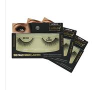 Laflare Silk Lashes 3D FAUX MINK Eyelashes, Light, Reusable, Handmade, Natural Looking, Professional Easy to Apply Eyelashes in a Knitted Style2-3 PACKS BUNDLE SPECIAL (3, SD20)