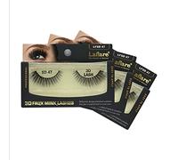 Laflare Silk Lashes 3D FAUX MINK Eyelashes, Light, Reusable, Handmade, Natural Looking, Professional Easy to Apply Eyelashes in a Knitted Style3-3 PACKS BUNDLE SPECIAL (3, SD47)