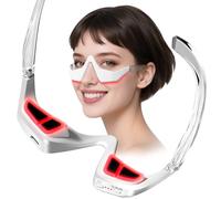 Laflit Under-Eye Red Light Therapy Device, Microcurrent Eye Massager Red Light Therapy Glasses Red Light Eye Mask for Relieve Eye Fatigue, Dark Circles, Puffiness, Wrinkles Fine Lines
