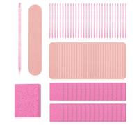 lafo 30 Sets Disposable Manicure Kit, Individually Packaged, with Mini Nail Files, Buffing Blocks, Crystal Cuticle Pusher Sticks, and Disposable Nail Files for Salon Home Use