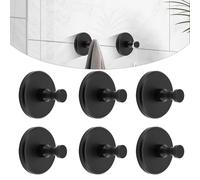 lafo Roha Suction Cup Hooks, Pack of 6, Towel Holder Suction Cup Extra Strong, Suction Cup Hooks, Black Suction Hooks Extra Strong, Vacuum Suction Cup (Simple, Modern, Piece, 6)