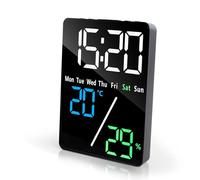 Lafocuse 5.7" LED Digital Alarm Clock Bedside, Table Clocks with Dual Alarm, Date, Day, Temperature, USB Charging, Snooze for Heavy Sleepers Elderly Bedroom Living Room Office