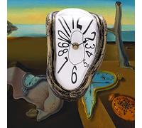 Lafocuse Silent Melting Clock Antique Gold,Salvador Dali Watch Melted Clock,Creative Shelf Clock for Decorative Home Kitchen Office Desk Table