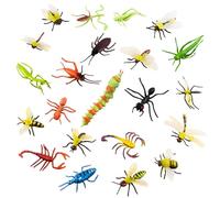 lafomukea 22 PCS Realistic Insects Toys Set, Plastic Bugs and Insect Figures Toys, Butterfly Ant Cricket Mantis Scorpion, Halloween Toys