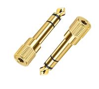 lafomukea Headphone Jack Adapter 6.35mm Male to 3.5mm Female Audio Stereo Jack Plug Adaptor Converter, Adapter for Headphones, Amplifier, Smartphone Tablet 2 Pack