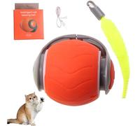 lafomukea Interactive Cat Toys for Indoor Cats, Interactive Pet Toy, 360° Automatic Rolling Cats or Dogs Pet, USB Rechargeable Cat Toys (Orange)