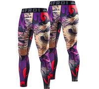 LAFROI Men's 2-Pack Quick Dry Cool Compression Fit Tights Leggings Waistband-YSK08 Blood Moon Size XL