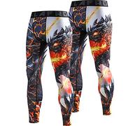 LAFROI Men's 2-Pack Quick Dry Cool Compression Fit Tights Leggings Waistband-YSK08 Melted Wings Size x2 XL