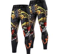 LAFROI Men's 2-Pack Quick Dry Cool Compression Fit Tights Leggings Waistband-YSK08 Royal Size SM