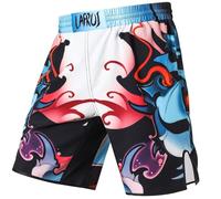 LAFROI Mens Boxing Shorts Jiu Jitsu MMA Cross Training Fighting Trunks Activewear with Drawstring-QJK06 Vengeance Size MD