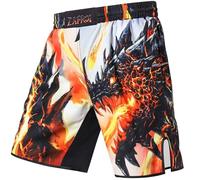 LAFROI Mens Boxing Shorts Jiu Jitsu MMA Cross Training Fighting Trunks Activewear with Drawstring-QJK06 Melted Wings Size LG