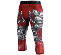 LAFROI Men's Compression Fit 3/4 Tights Leggings with Pcoket/Non-Pocket-YSK10 Warrior Size XL