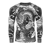 LAFROI Men's Long Sleeve UPF 50+ Baselayer Performance Compression Shirt Rash Guard-CLY08 (Dragon,SM)