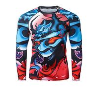 LAFROI Men's Long Sleeve UPF 50+ Baselayer Performance Compression Shirt Rash Guard-CLY08 Vengeance Size XXL