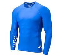 LAFROI Men's Long Sleeve UPF 50+ Baselayer Skins Performance Fit Compression Rash Guard-CLYYB Asym Blue Size XXL