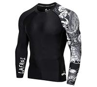 LAFROI Men's Long Sleeve UPF 50+ Baselayer Skins Performance Fit Compression Rash Guard-CLYYB Asym Dragon Size SM