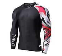 LAFROI Men's Long Sleeve UPF 50+ Baselayer Skins Performance Fit Compression Rash Guard-CLYYB Asym Mecha Size MD