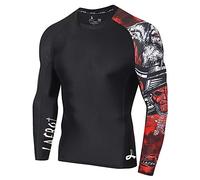 LAFROI Men's Long Sleeve UPF 50+ Baselayer Skins Performance Fit Compression Rash Guard-CLYYB Asym Warrior Size XL