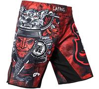 LAFROI Mens MMA Cross Training Boxing Shorts Trunks Fight Wear with Drawstring and Pocket-QJK01 (Warrior,SM)
