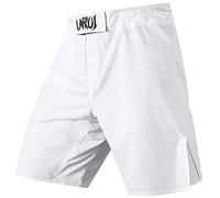 LAFROI Mens MMA Cross Training Boxing Shorts Trunks Fight Wear with Drawstring and Pocket-QJK01 (White,LG)