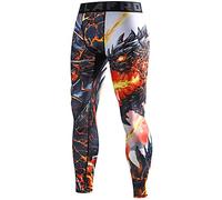 LAFROI Men's Quick Dry Cool Compression Fit Tights Leggings Waistband-YSK08 Melted Wings Size LG