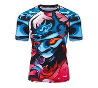 LAFROI Men's Short Sleeve UPF 50+ Baselayer Performance Compression Shirt Rash Guard-CLY08 Vengeance Size XXL