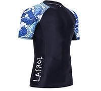 LAFROI Men's Short Sleeve UPF 50+ Baselayer Skins Compression Rash Guard (Surge, MD)
