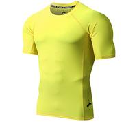 LAFROI Men's Short Sleeve UPF 50+ Baselayer Skins Compression Rash Guard (Sym Yellow, XL)