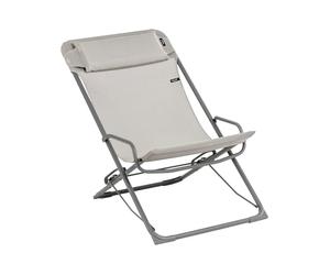 Lafuma Mobilier - Folding reclining deckchair - Transaswing Plus Batyline Terre - Grey Grey one size